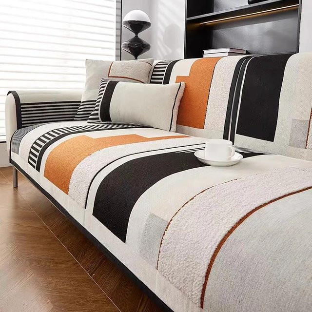 Modernes einfarbiges Sofakissen aus verdickter Lammwolle, rutschfeste Couch-Abdeckung für dein Wohnzimmer, B/B: 45 x 45 cm - Bild 1