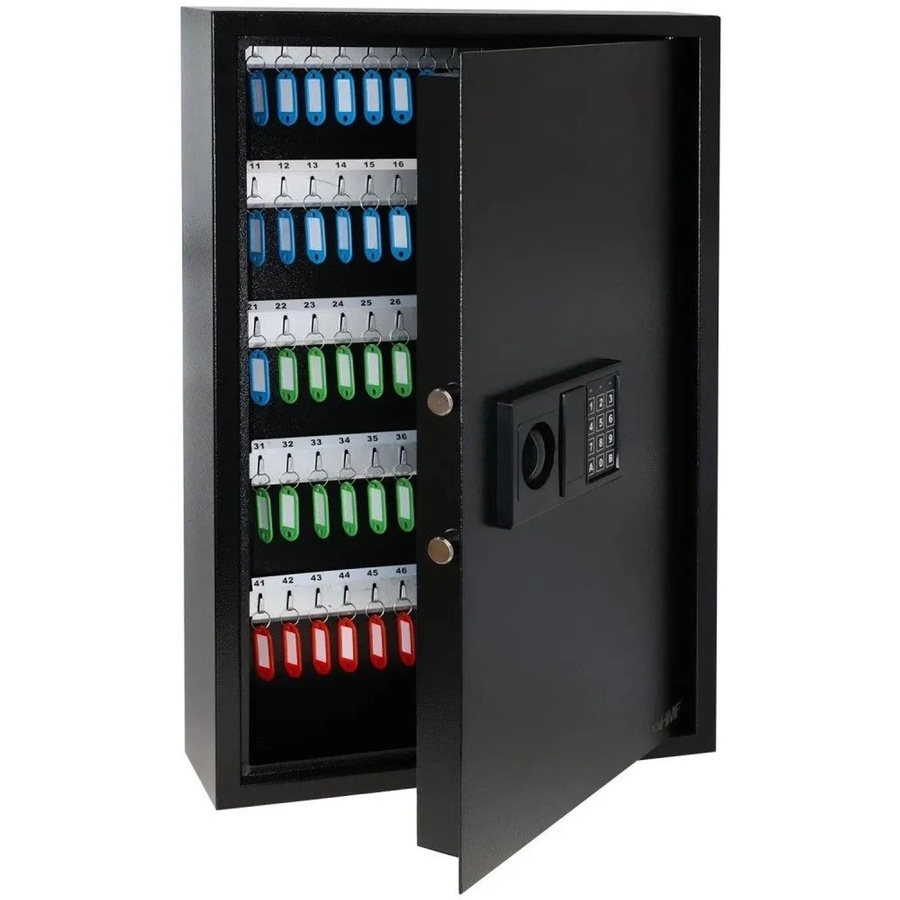 HMF 2100-02 Schlüsseltresor mit Elektronikschloss und 100 Haken, Schwarz, B/T/H: 66,5 x 43 x 13 cm - Bild 2