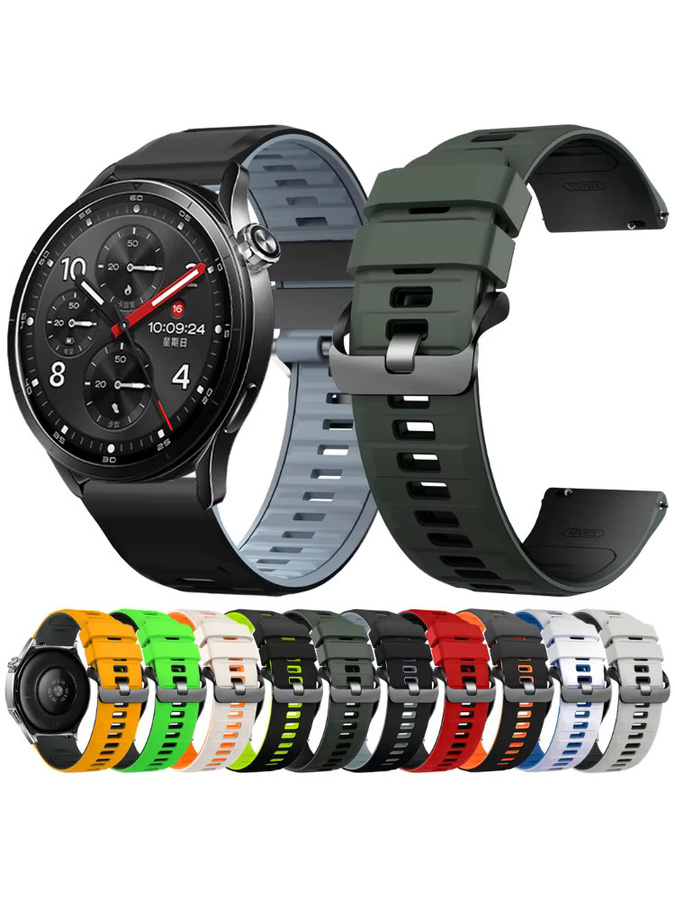 Uhrenarmband Silikon, 22 mm, Schwarz, Unisex - Bild 7