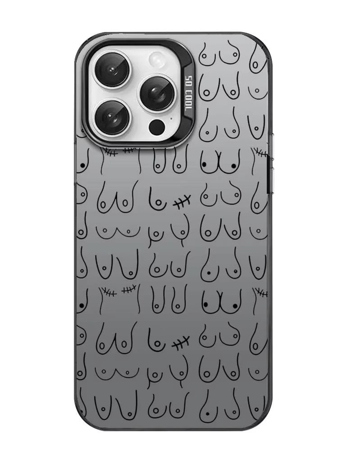 Aurora Funda Handyhülle mit abstraktem Frauen-Kunstmotiv für iPhone 17, 16, 15, 14, 13, 12, 11 Pro Max, mehrfarbig und matt mit metallischem Laser-Effekt - Bild 2
