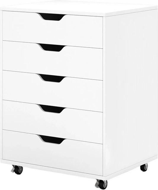 Costway Mobiler Aktenschrank mit 5 Schubladen in Weiß für dein Home-Office - Bild 1