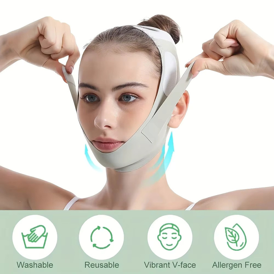 Cxbfg Gesicht Shaper V-Linie Gesichtsmassage-Gurt, Damen - Bild 2