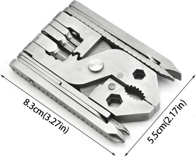 Binchi Outdoor Multifunktionszange 25-in-1 aus Edelstahl in Silber für Camping und Wandern - Bild 1