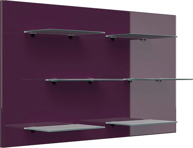 Posseik Wandregal Elite in Brombeer mit 6 Glasablagen, Breite: 104 cm, Tiefe: 60 cm - Bild 1