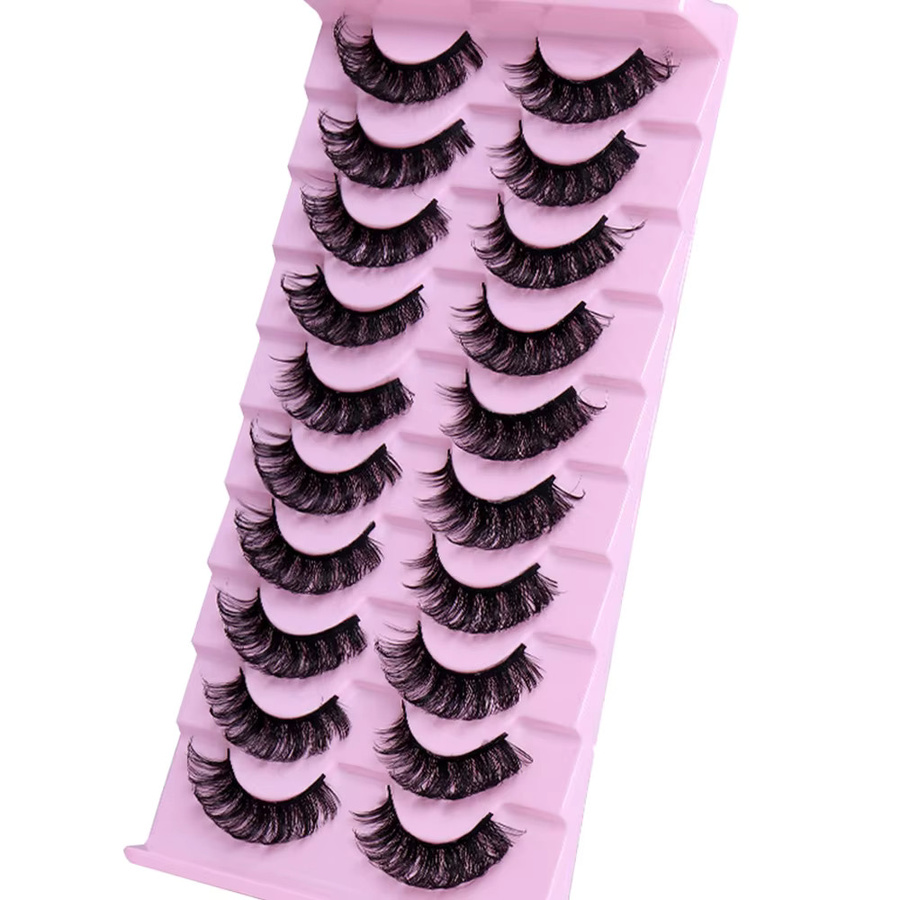 JIEFUXIN Künstliche Wimpern, 10 Paar, Black, D-Curling, Unisex - Bild 6