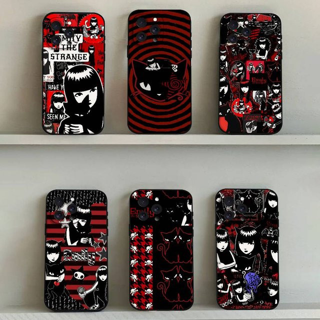 Mesuca E-Emily The Stranges Silikon Handyhülle für iPhone 17 16 15 14 13 12 11 Pro Max Mini X Xs XR in Schwarz und Multicolour - Bild 1