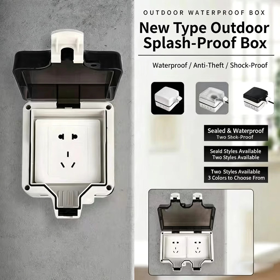 Wasserdichte Outdoor-Box IP66 für Steckdosen und Schalter in Weiß, Wandmontage, B/T/H: 11,8 x 11,7 x 4,5 cm - Bild 2