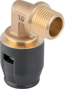 Geberit PushFit Übergangsbogen 90 Grad aus Messing mit Außengewinde d 20mm x R 3/4 - Bild 1