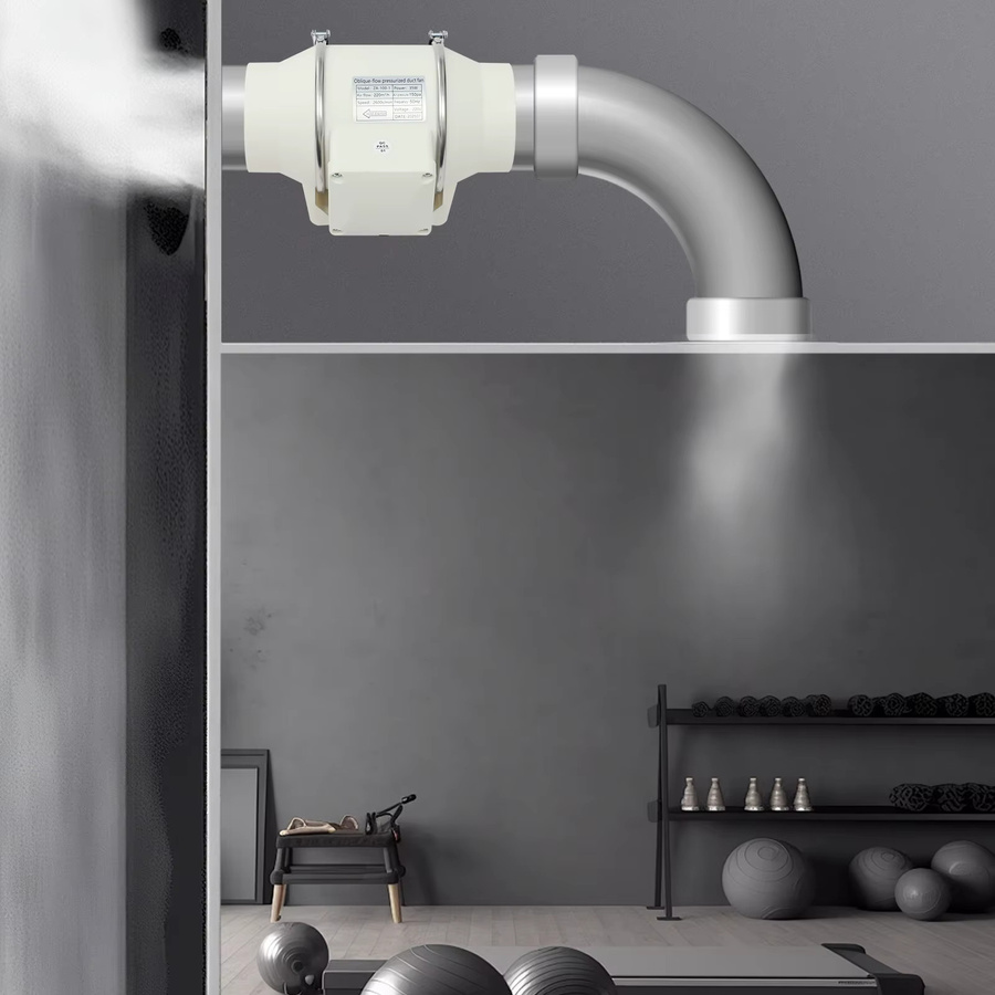 Bymaocar Inline-Kanalventilator für Küche und Badezimmer, Abluftventilator in Weiß aus Kunststoff, 220V - Bild 3