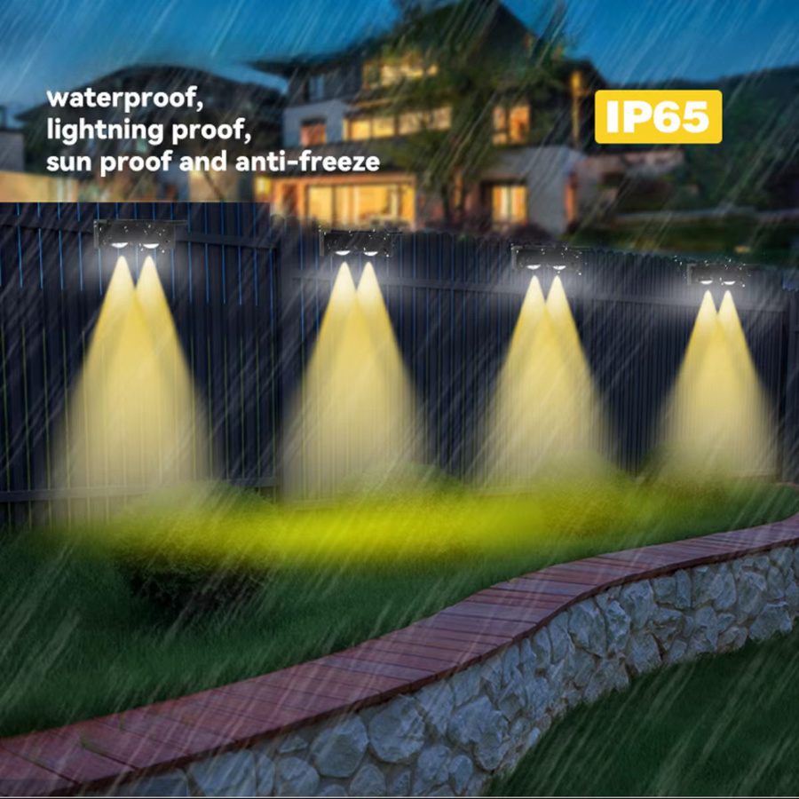 ledcbet Solar-Wandleuchten RGB LED Strahler Set, wasserdichte Außenbeleuchtung in Schwarz für Terrasse und Garten - Bild 5