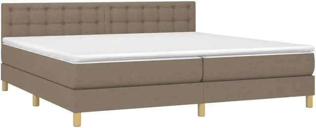 vidaXL Boxspringbett Hybrid mit Matratze und LED-Unterbettbeleuchtung in Beige, B/T/H: 200 x 200 x 103 cm - Bild 1