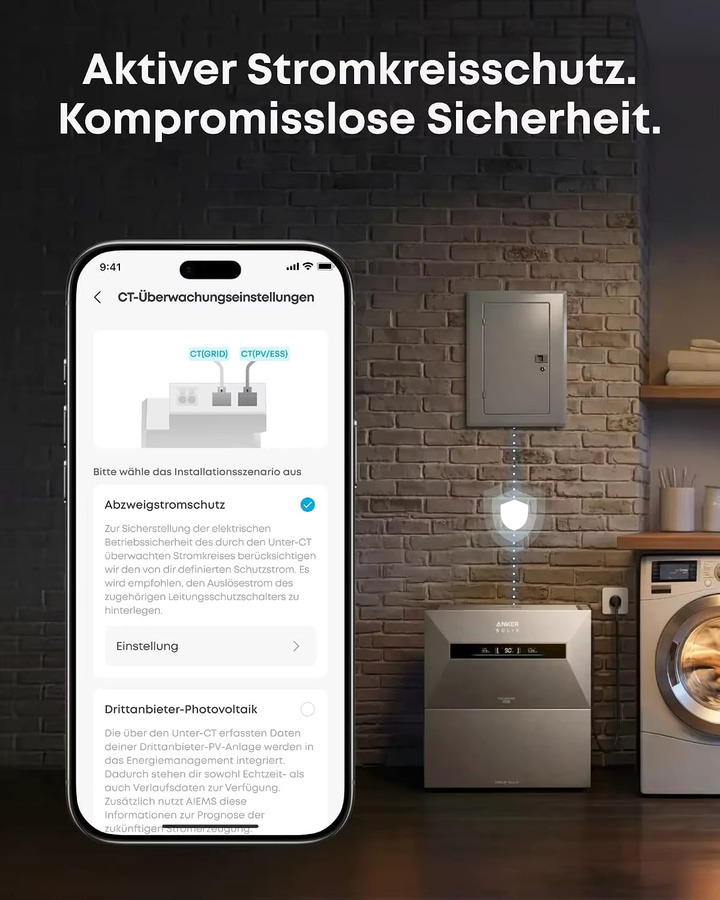 Anker SOLIX Smart Meter Gen 2 Dreiphasig mit WLAN, Bluetooth und RS-485 für Echtzeitüberwachung und Energieeinsparung in Schwarz - Bild 5