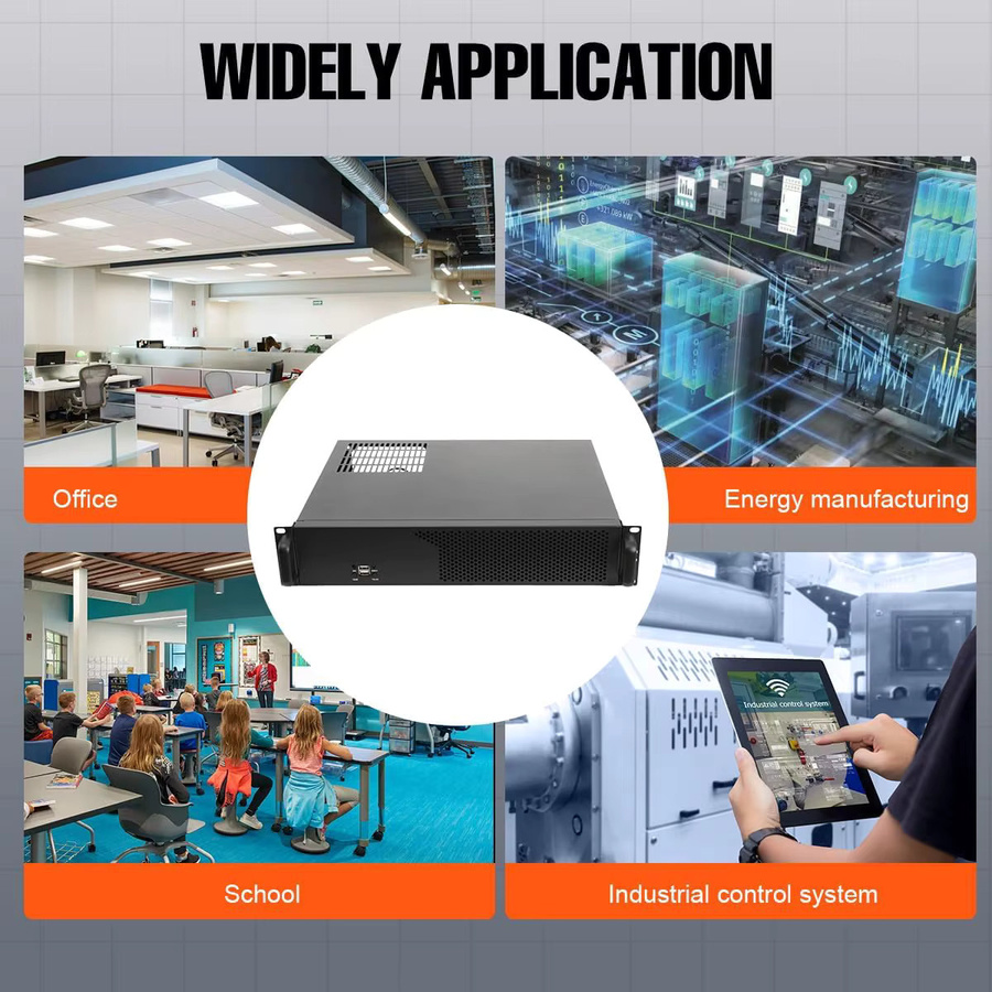 Kompaktes 2U Rackmount-Servergehäuse für industrielle Steuerungen und Datenspeicher in Schwarz - Bild 6