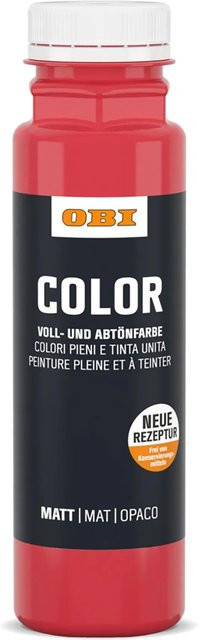 OBI Color Voll- und Abtönfarbe Rot, wasserbasierte Dispersionsfarbe, 250 ml - Bild 1