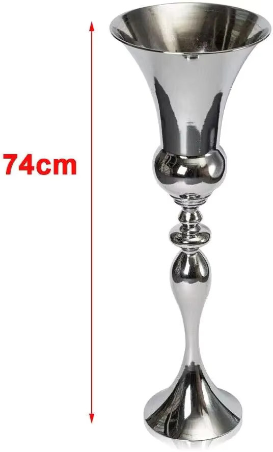 Bymaocar Bodenvase aus Metall in Silber, Höhe: 74 cm - Bild 3
