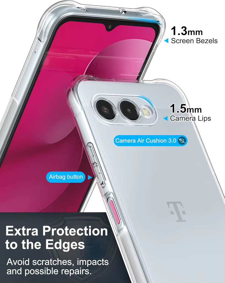 Stoßfeste transparente TPU Handyhülle mit Airbag-Schutz für T-Mobile Revvl 8 Pro 5G von Foohly - Bild 2