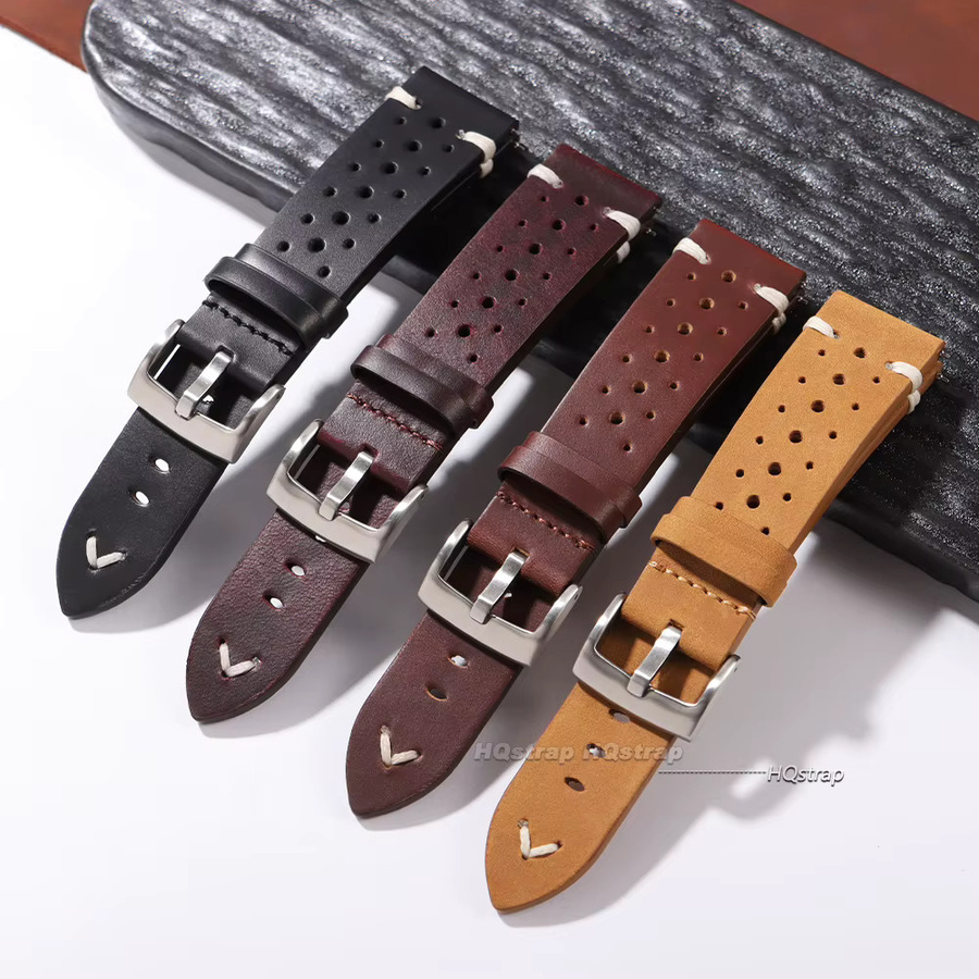 HQstrap Uhrenarmband Leder, Rindsleder, Ölwachs, Vintage, 20–22 mm, Unisex - Bild 2