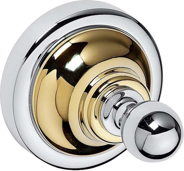 Brillantbad BETRO GOLD Kleiderhaken aus Messing in Gold und Chrom, B/T/H: 6,5 x 6,5 x 6,5 cm - Bild 1