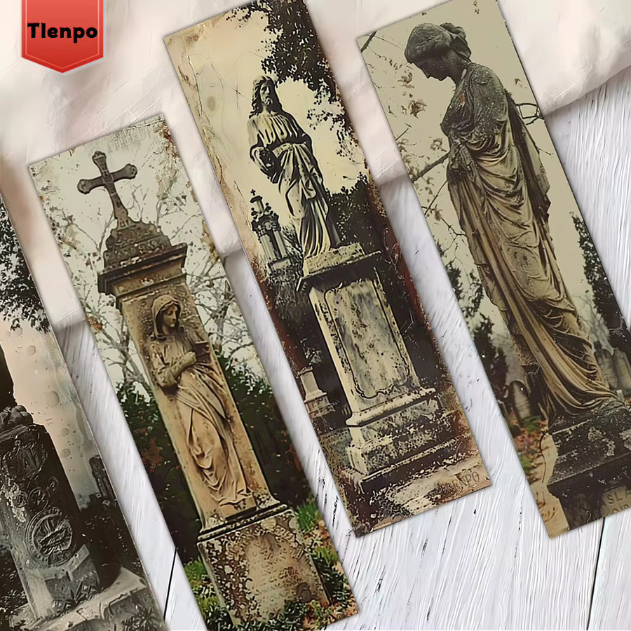 32 Stück Vintage-Lesezeichen im Grabstein-Design aus Papier für Leser und Buchliebhaber - Bild 4