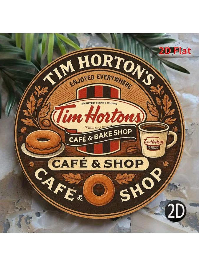 Rundes Metallschild Tim Hortons Cafe & Bakery Shop von Potdemiel in Multicolour, Durchmesser: 20 cm - Bild 5
