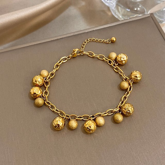 Slavena Armband, vergoldetes Edelstahl, gehämmert, Unisex - Bild 1