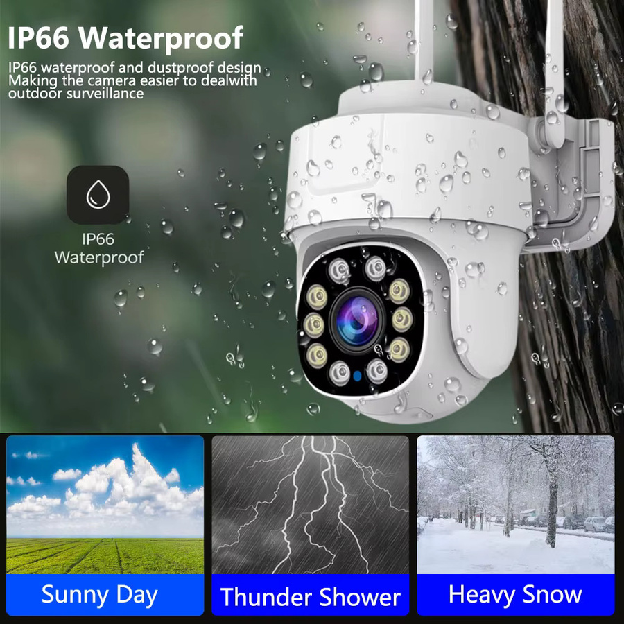 Cloud365 Smart Home WLAN-IP-Kamera PTZ Outdoor mit 5MP 2k Auflösung, wasserdichter Sicherheitsschutz und Vollfarb-Nachtsicht in Weiß - Bild 6