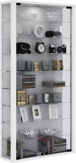 VCM Wandvitrine Vitrosa Maxi in Weiß mit ESG-Sicherheitsglas, H: 118 cm, B: 59 cm, T: 18 cm - Bild 1
