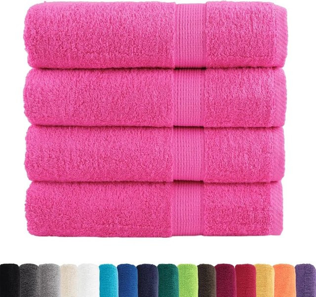 vidaXL Premium-Handtücher SOLUND, 4er-Set, Rosa, Baumwolle, 600 g/m², Breite: 50 cm, Länge: 100 cm - Bild 1