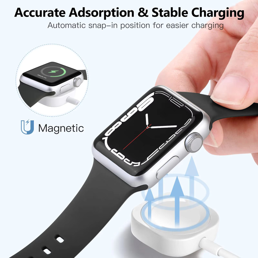 Magnetisches kabelloses Ladegerät für Apple Watch mit USB-A Anschluss, tragbare Schnellladestation für iWatch Serie 11 bis 5 - Bild 3