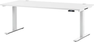 Schäfer Shop Genius Schreibtisch MODENA FLEX elektrisch höhenverstellbar mit T-Fuß in Weiß, Breite: 180 cm, Tiefe: 80 cm - Bild 1
