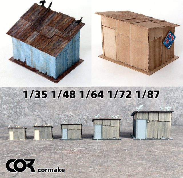 Cor Architekturmodell-Bausatz Miniatur-Gebäude Ländliches Haus Blockhaus, Maßstab 1-72 - Bild 1