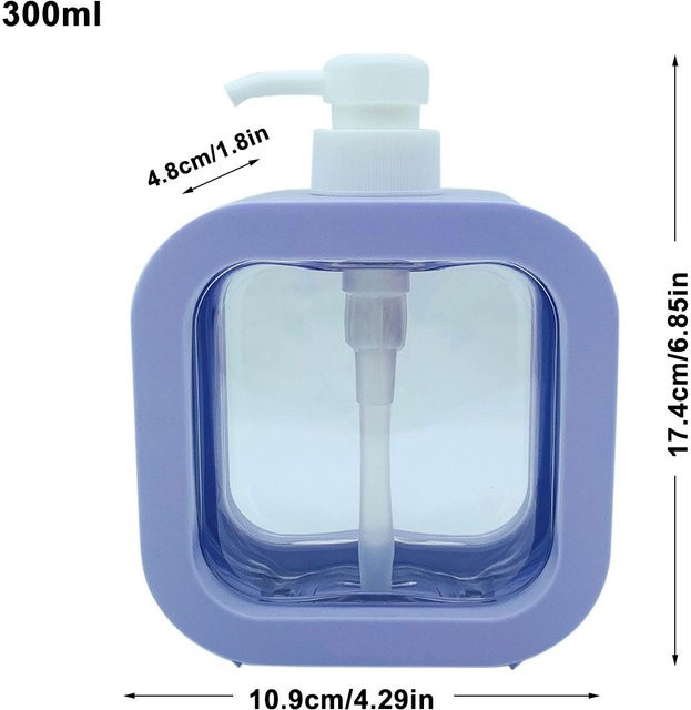 LChome Flüssigseifenspender mit Pumpe aus Kunststoff, 300 ml, Violett - Bild 1