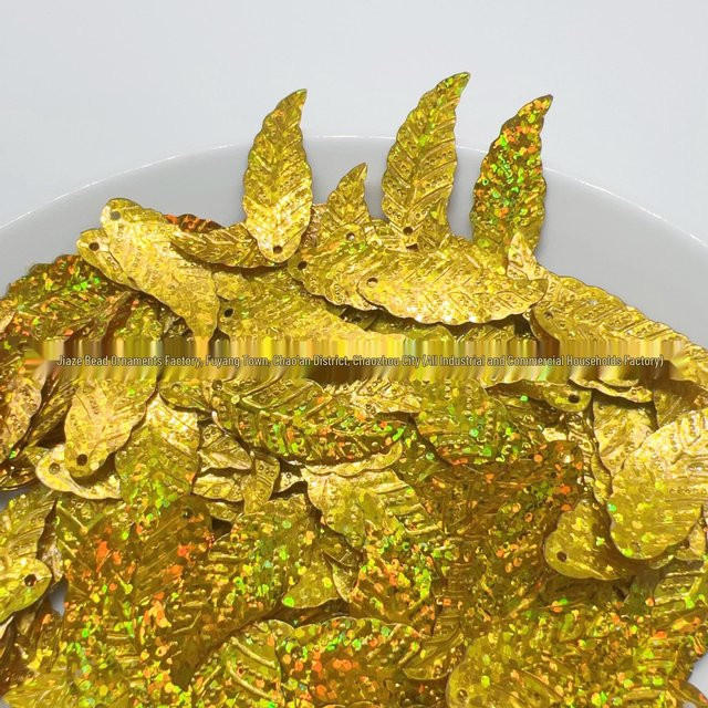CreativeCorner Blattförmige PVC-Pailletten in Gold, Hochglänzende Handnäh-Accessoires, 500 g - Bild 1