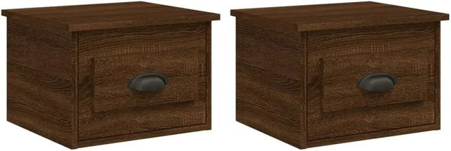 vidaXL Wand-Nachttische 2er-Set in Braun Eichen-Optik, B/T/H: 41,5 x 36 x 28 cm - Bild 1