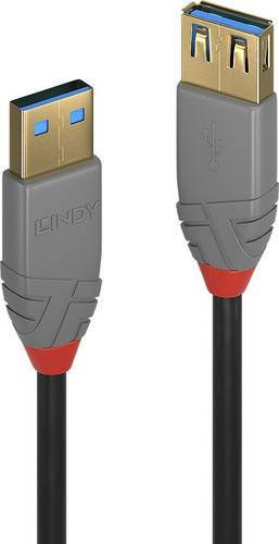 Lindy USB 3.2 Gen1 USB-A auf USB-A Kabel Schwarz 0,50 m 36760 - Bild 1