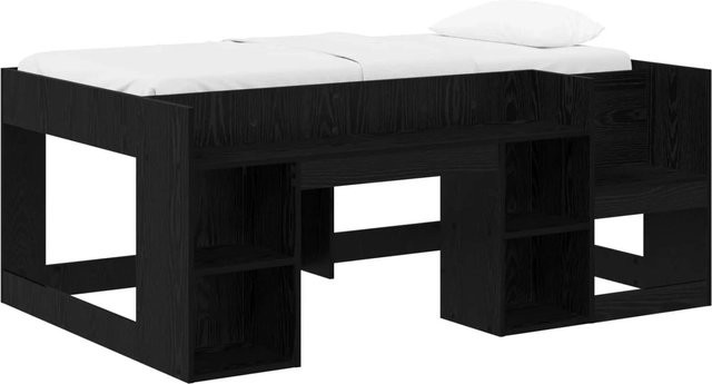 vidaXL Kinderbettgestell mit Stauraum in Schwarzer Eiche, B/T/H: 160 x 80 x 108,5 cm - Bild 1