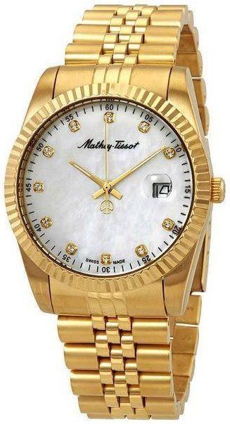 Mathey-Tissot Armbanduhr Edelstahl, Gold, Quarz, Perlmutt, Herren - Bild 1