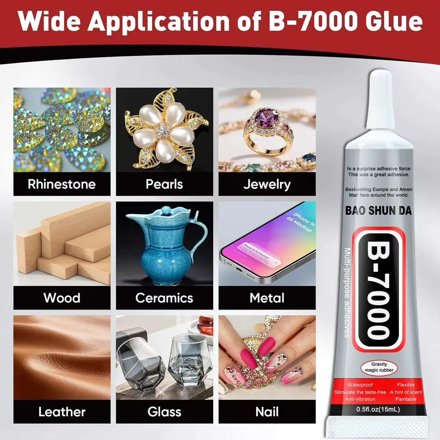 15 Stück B-7000 Universeller Reparaturkleber Transparent 15 ml für Handy-Displays, Glas und Kunststoff mit Präzisionsapplikator - Bild 5
