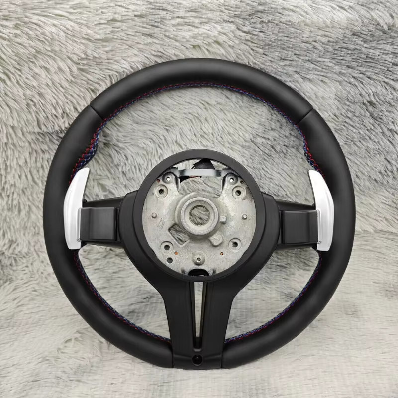 XUDREZ Multifunktionslenkrad aus Leder mit Heizung und Vibration für BMW F20 F21 F30 F80 F82 M3 M4 X3 X5 X6 in Schwarz - Bild 2