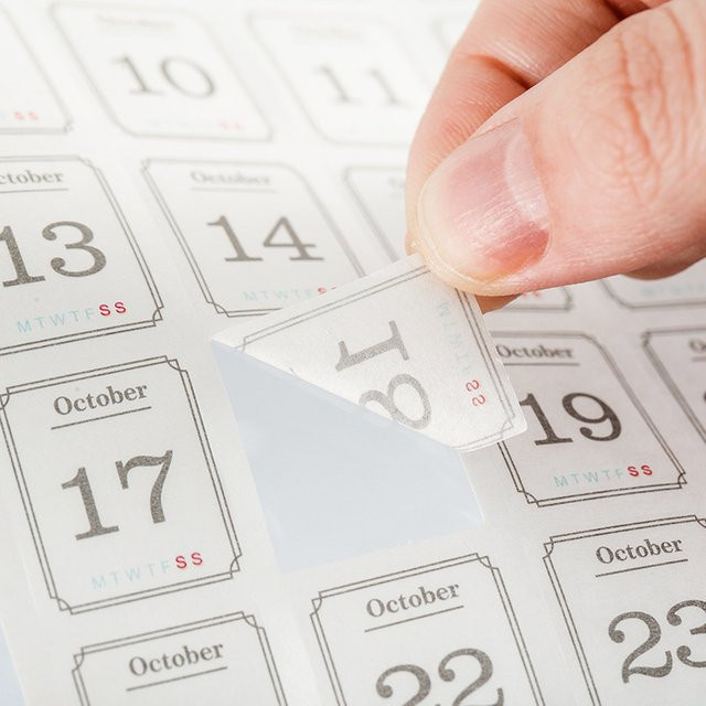Jianqi Kalender Aufkleber 365 Tage Datum Etiketten für Scrapbooking und Tagebuch in Weiß - Bild 1