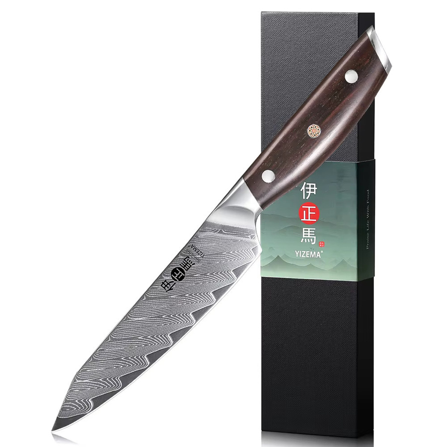 YIZEMA Professionelles Damaststahl Küchenmesser als Paring Knife für Obst, Gemüse und Fleisch, 12,7 cm - Bild 6