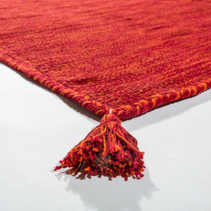 Handwebteppich Kilian in Rot, Skandinavisch, Baumwolle, B: 200 cm, T: 290 cm - Bild 3