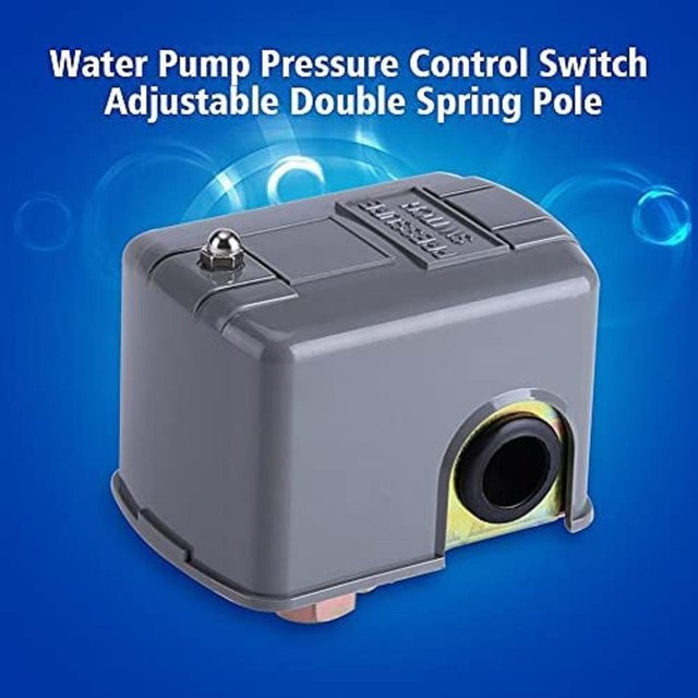 HappybuySE Wasserpumpen-Druckkontrollschalter mit verstellbarem Doppel-Federpol, 40–60 PSI, Grau - Bild 1