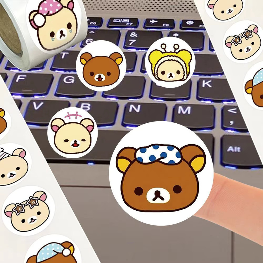 TAKARA TOMY Rilakkuma Anime Aufkleber Set, 500 Stück, Kawaii Cartoon Sticker in Multicolour für DIY Dekoration - Bild 3