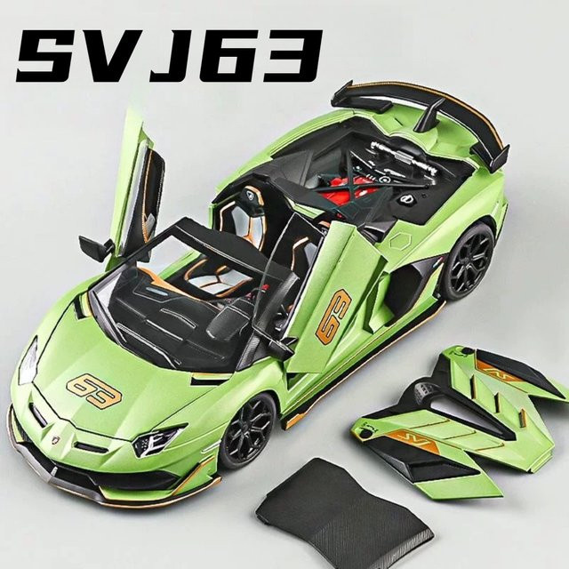 MAKEDA SVJ63 REVUELTO Modellauto, 1:24 Maßstab, Legierung Druckguss-Modelle, mit Lenkrad, Stoßdämpfung, Rückziehfunktion - Bild 1