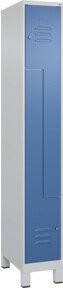 C+P Z-Spind Classic PLUS mit 2 Fächern, Füße, Zylinderschlösser, Grau/Blau, H x B x T: 195 x 30 x 50 cm - Bild 1