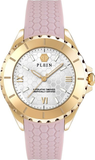 Philipp Plein Damenuhr, Quarz, Edelstahl, 38 mm, Silber, Silikon - Bild 1