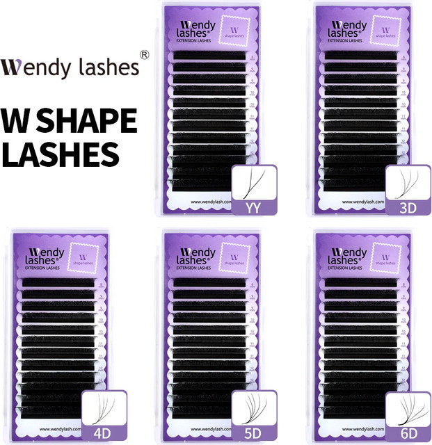 Wendy Lashes W Shaped Bloom Einzelwimpern, Black, Natürlich - Bild 1