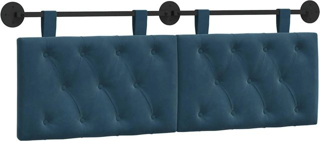vidaXL Wandmontiertes Polsterpaneel aus Samt in Blau, B/H/T: 150 x 55 x 7 cm - Bild 1