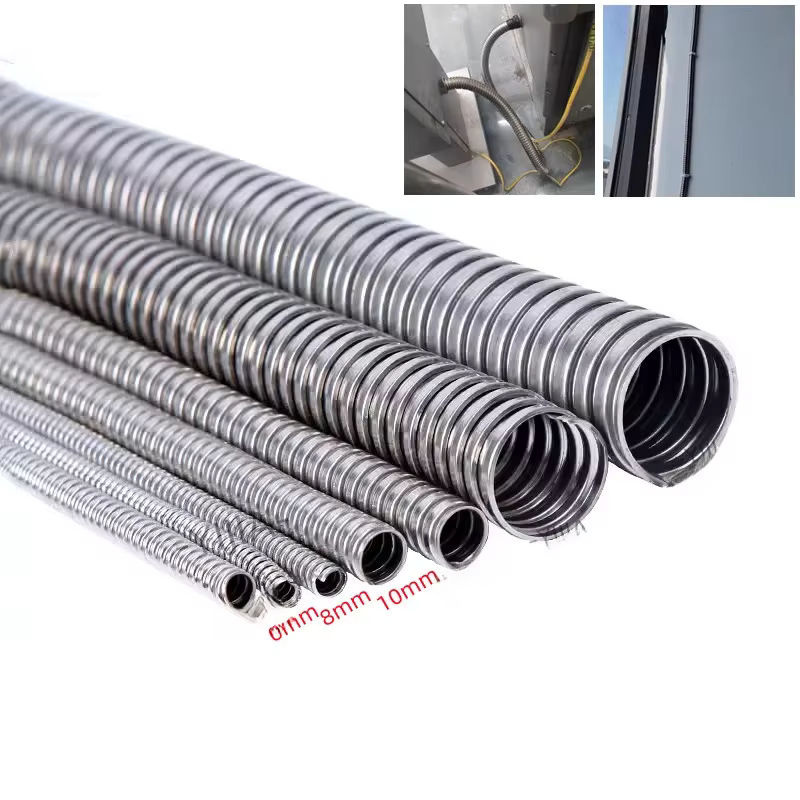 Wellrohr aus 304 Edelstahl in Silber, 1 m Länge, zum Schutz von Kabeln und Leitungen, Durchmesser 4-13 mm - Bild 6